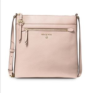 (Brand New) Michael Kors Jet Set Small Flat Leather Pink Crossbody